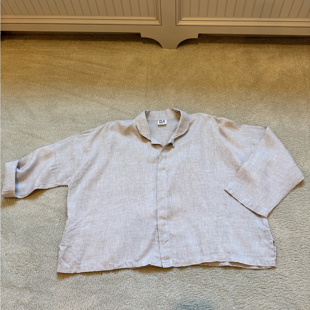 Women's Beige Linen Blouse